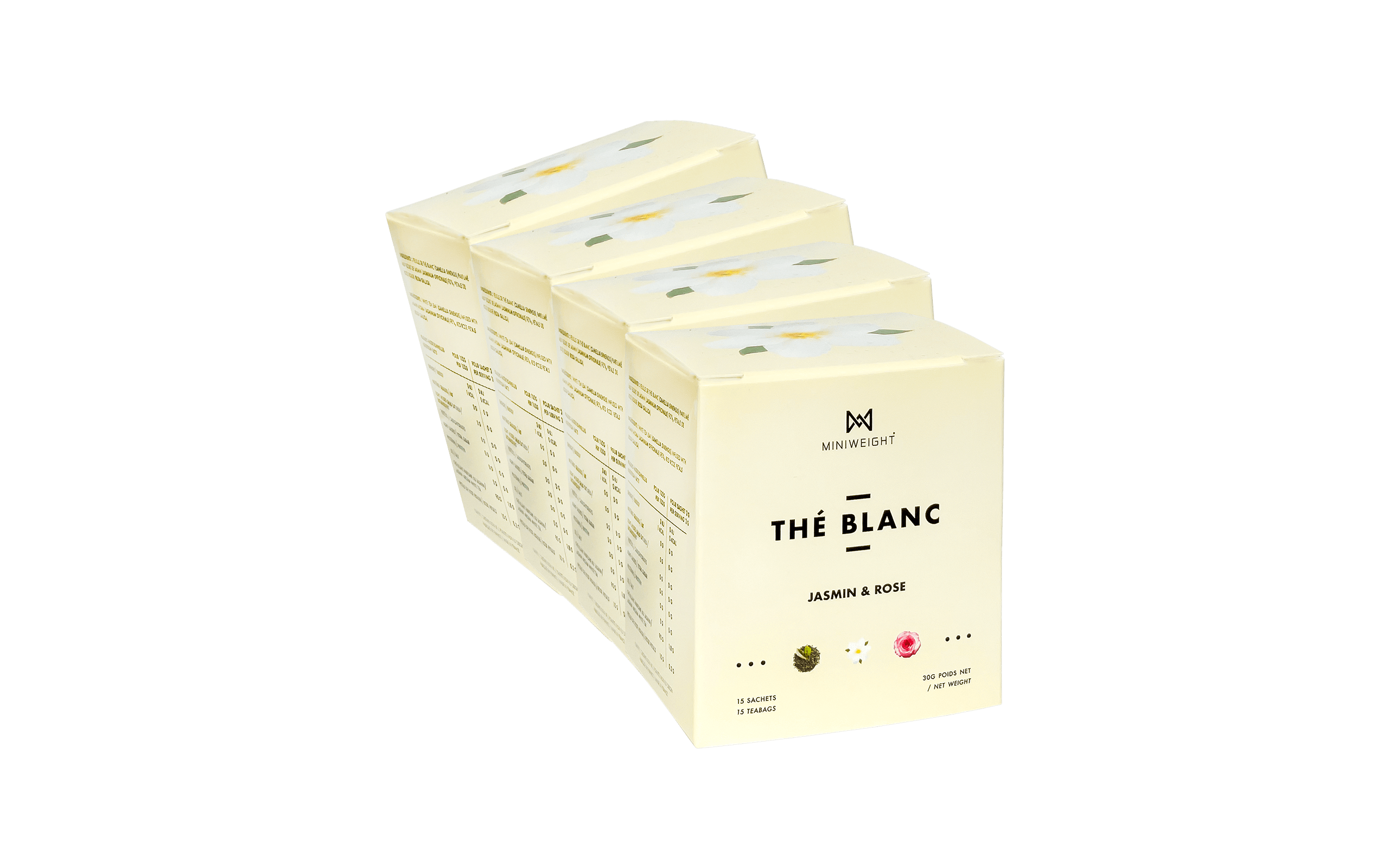 Thé Blanc Drainant - Jasmin & Rose x4 Miniweight