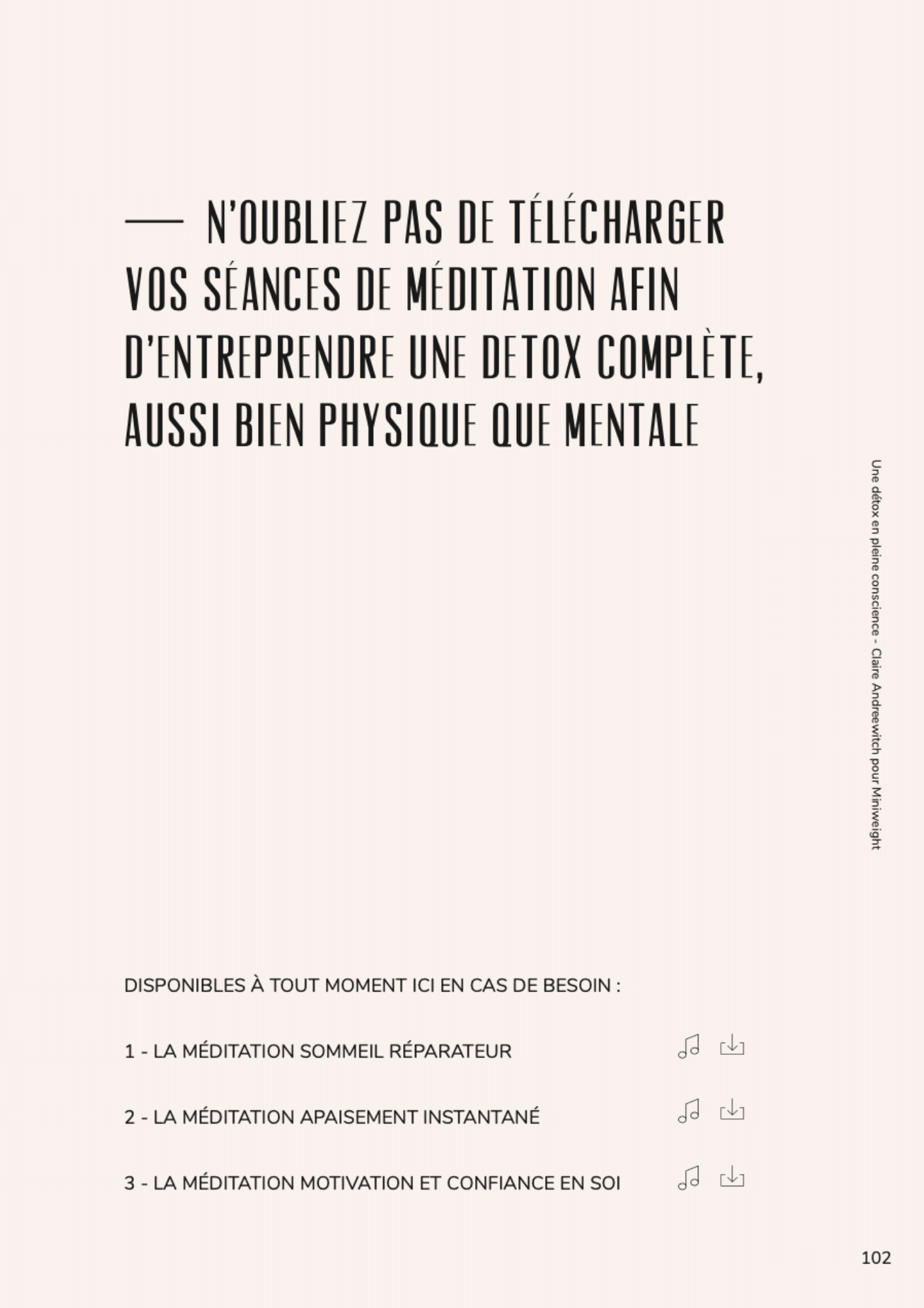 Une Detox En Pleine Conscience - Miniweight